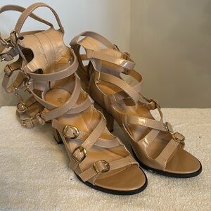 Beige Open toe Leg shoes